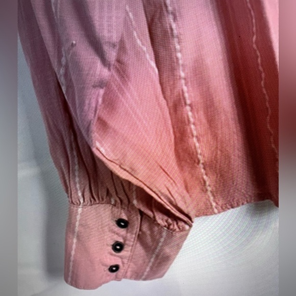 ANA A New Approach Womens Rayon Cotton Ballon Sleeve Pink Blouse Sz L NWT - Picture 10 of 11